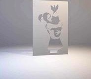 Banksy - Stencil - Girl bomb hugger