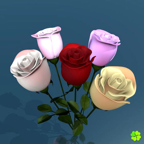 Rose multicolor low poly