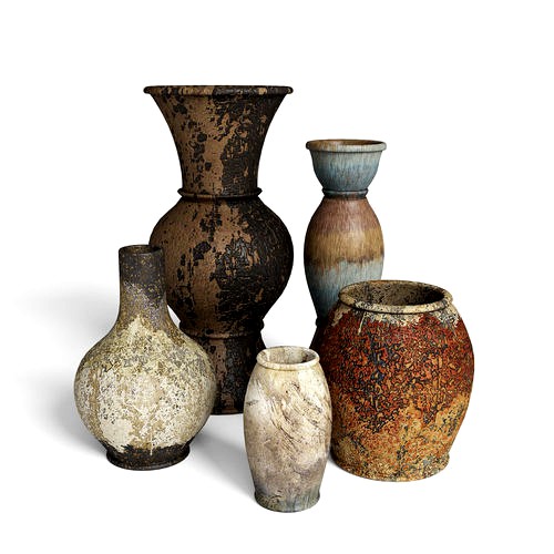 Old Rustic Decor Vase Set