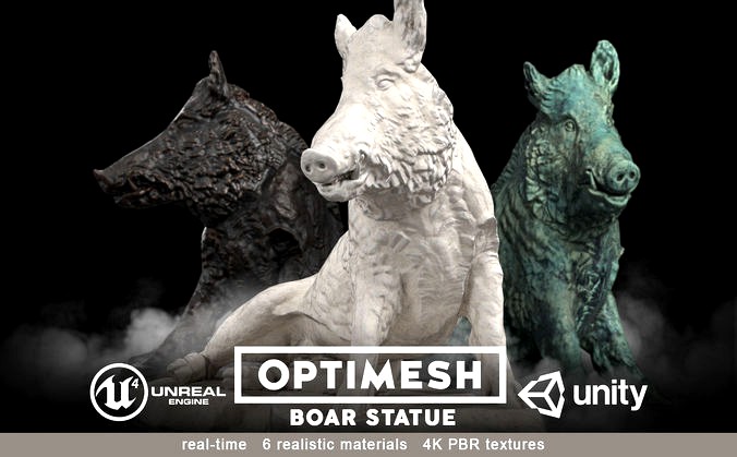 Boar wild hog statue - 3D BR model