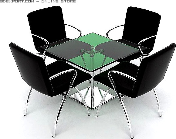 Table and Chairs 3D Model