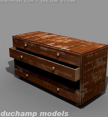 Old chest of drawers 3D Model