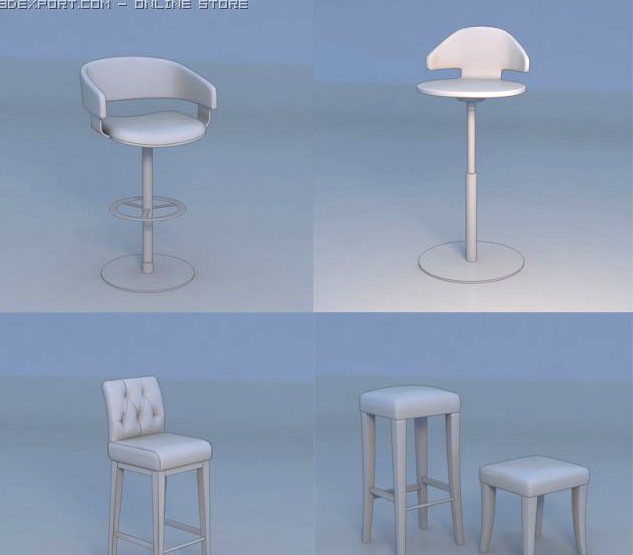 Bar stool chair sofa 3D Model