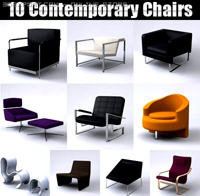 10 Contemporary Armchairs Collection 3D Model