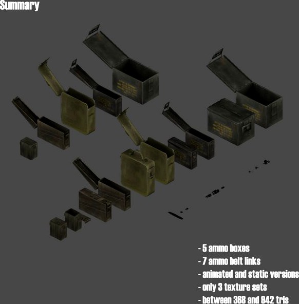 Ammo Boxes  Belt Links 3D Model