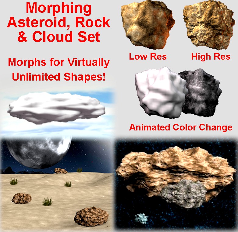 Asteroid, Cloud and Rock Set