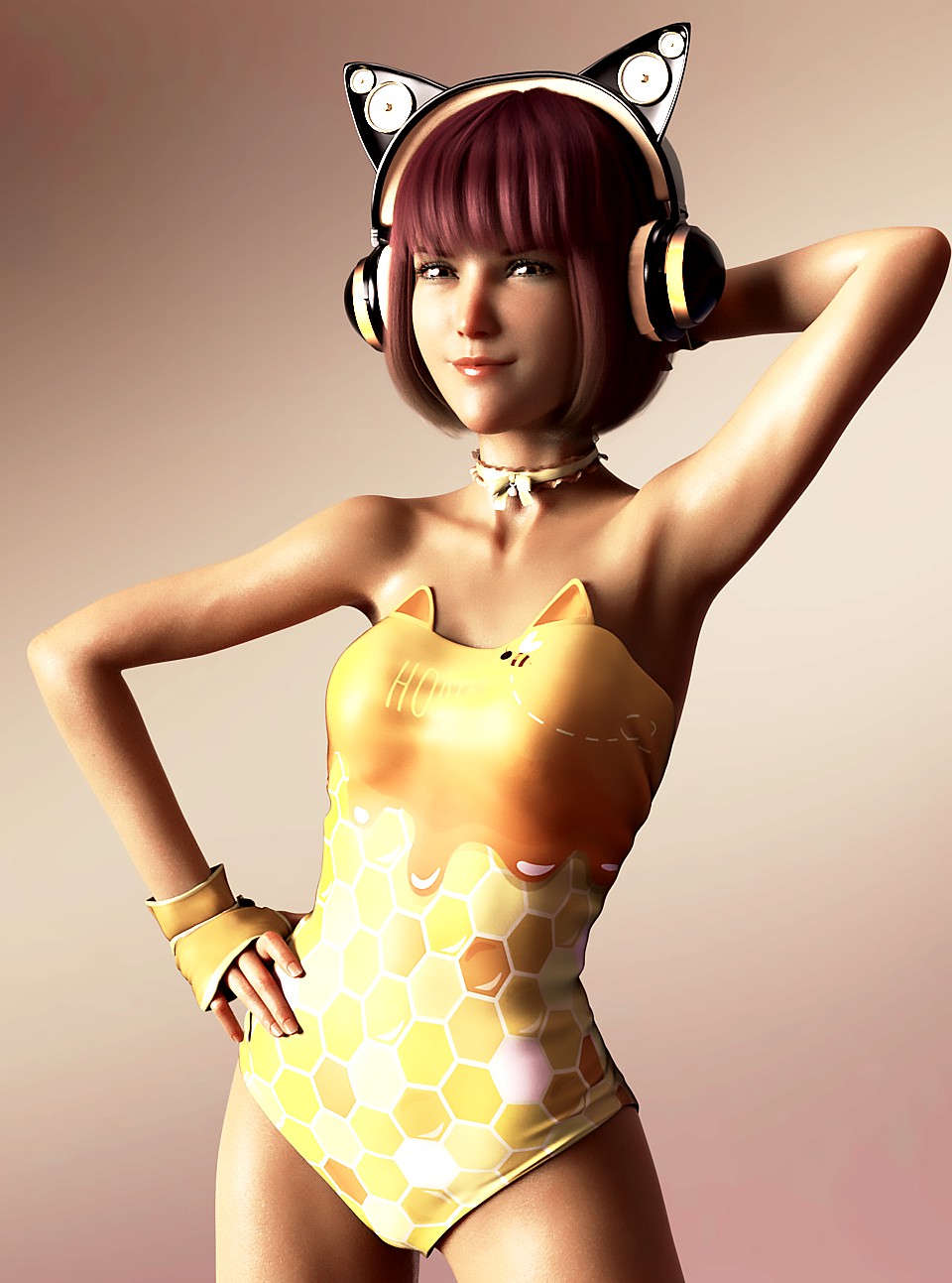 Kawaii Cat Headset for Genesis 3 and 8 Female(s)