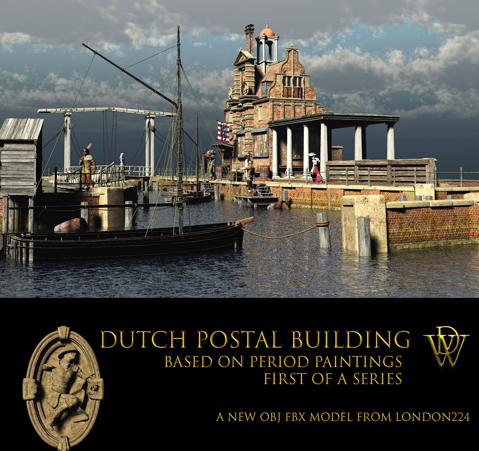 MS18 Brugge Postal Building for obj/fbx - Extended License