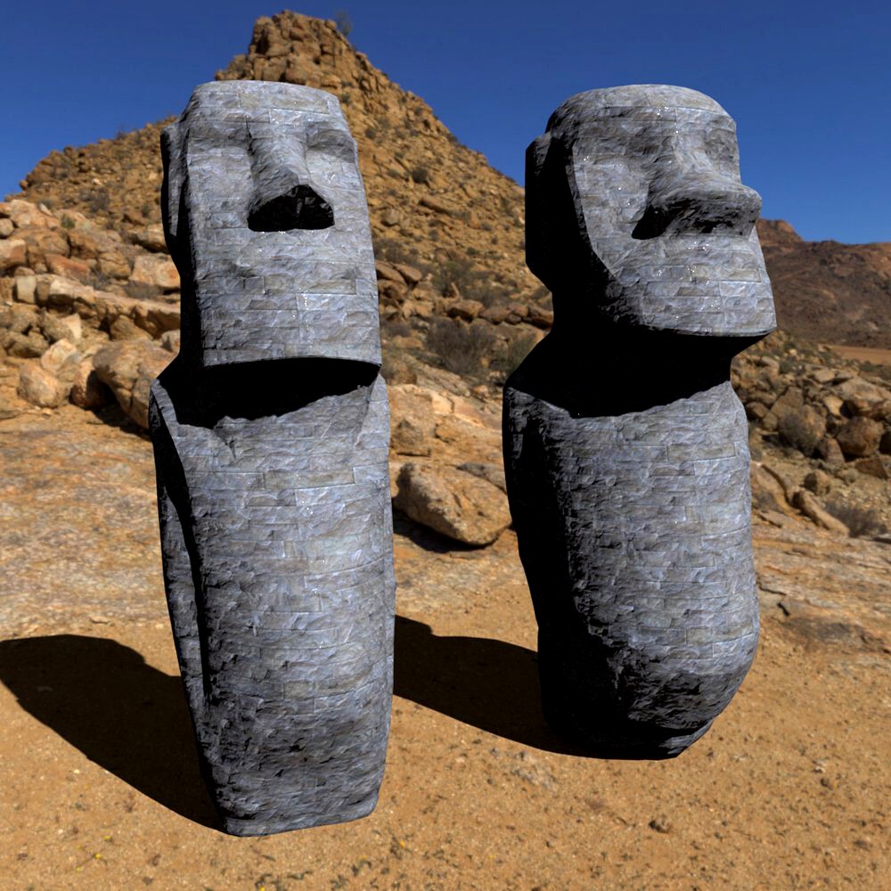 Easter Island Statues -3ds and obj - Extended License