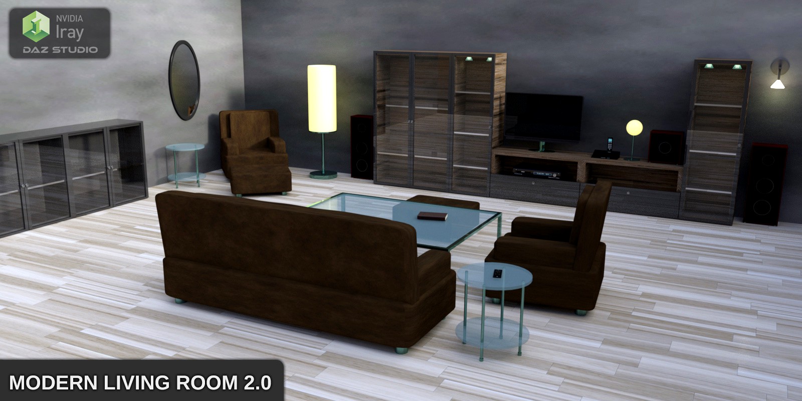 Modern Living Room 2.0 for Daz Studio