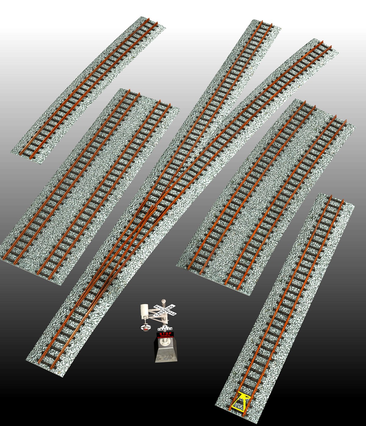 RAILWAY TRACKS BUNDLE - props for Poser and .OBJ