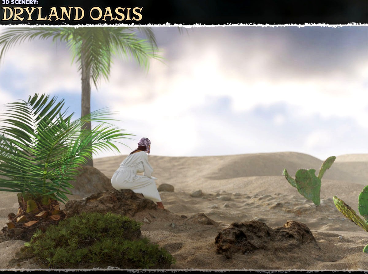3D Scenery: Dryland Oasis - Extended License