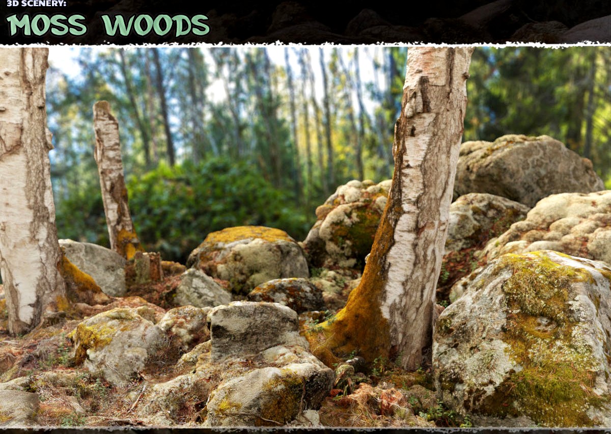 3D Scenery: Moss Woods - Extended License