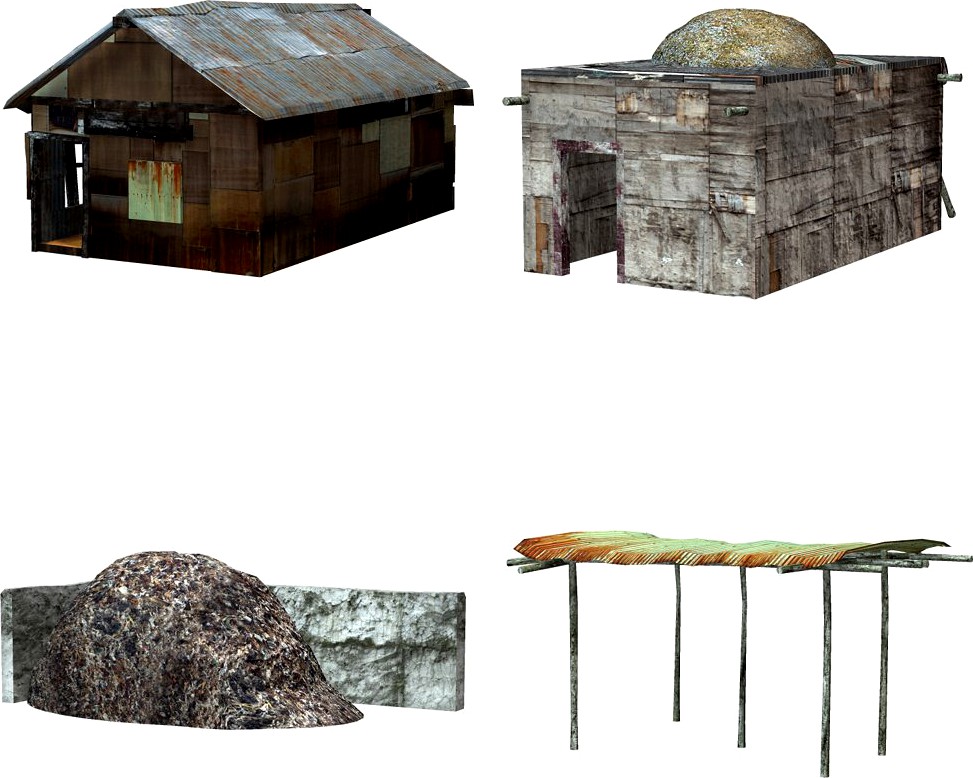 Shanty Town Buildings 1: Set 2 (for Poser) - Extended License