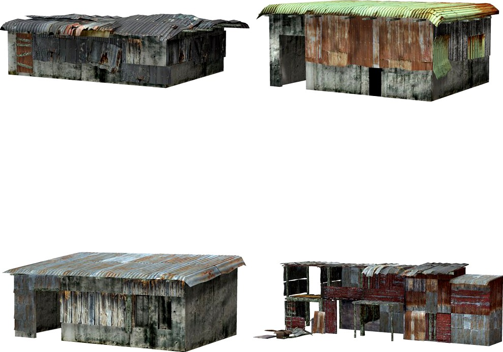 Shanty Town Buildings 1: Set 4 (for Poser) - Extended License