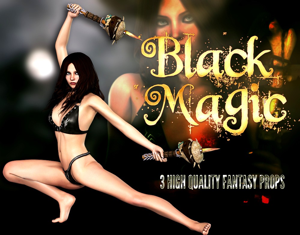 Black Magic Fantasy Weapons (3ds, obj & pp2) - Extended License