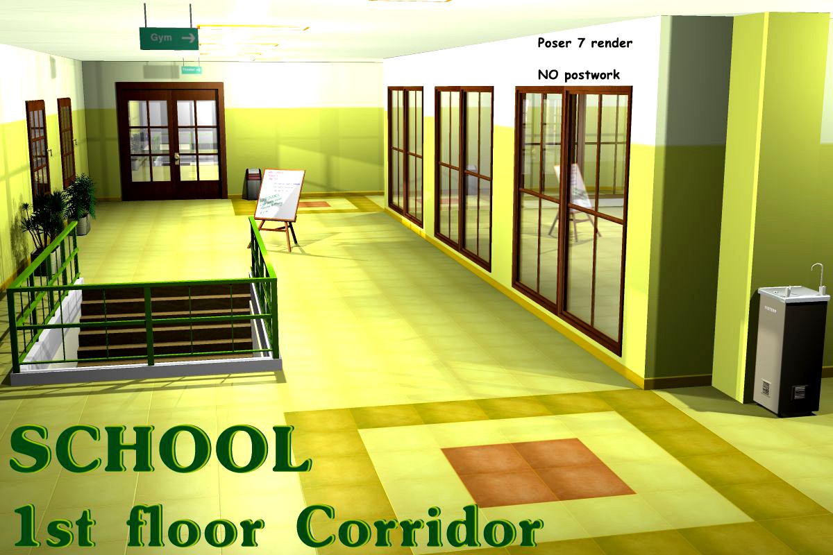 SCHOOL 1st floor Corridor - Extended License