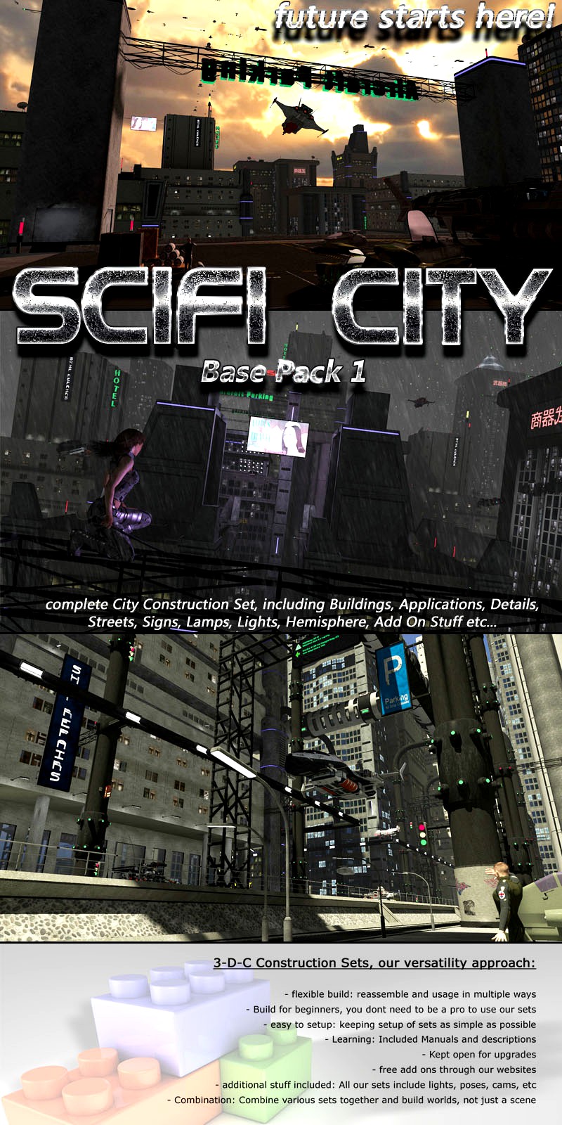 SciFi City Construction Set - Base Pack 1