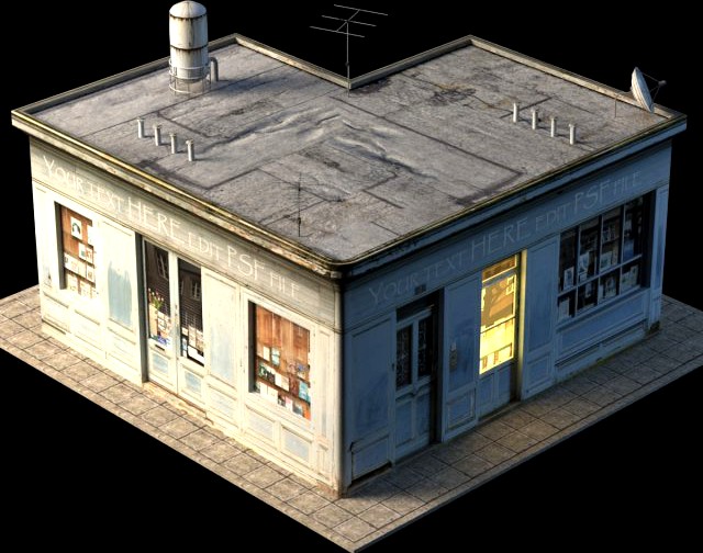 Small Shop Building 3D Model