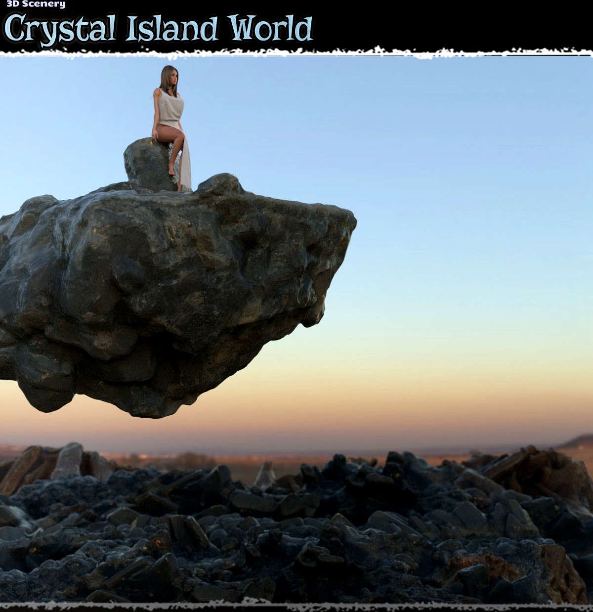 3D Scenery: Crystal Island World