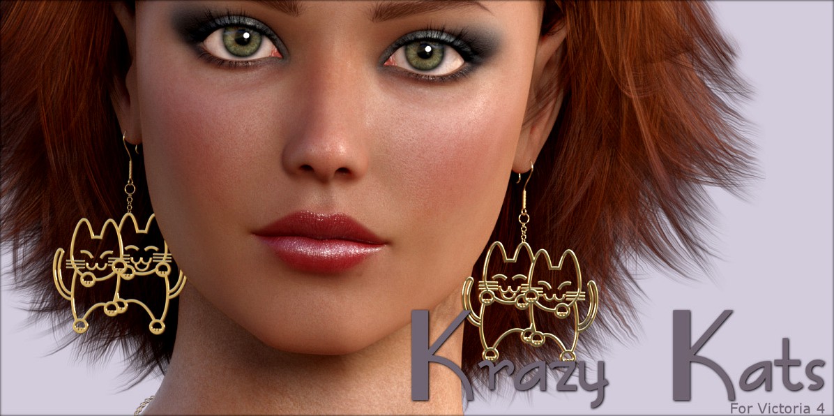 Krazy Kats Earrings & Necklace V4