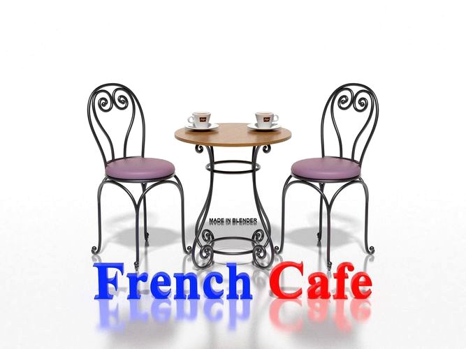 French Sidewalk Cafe Table with Chairs