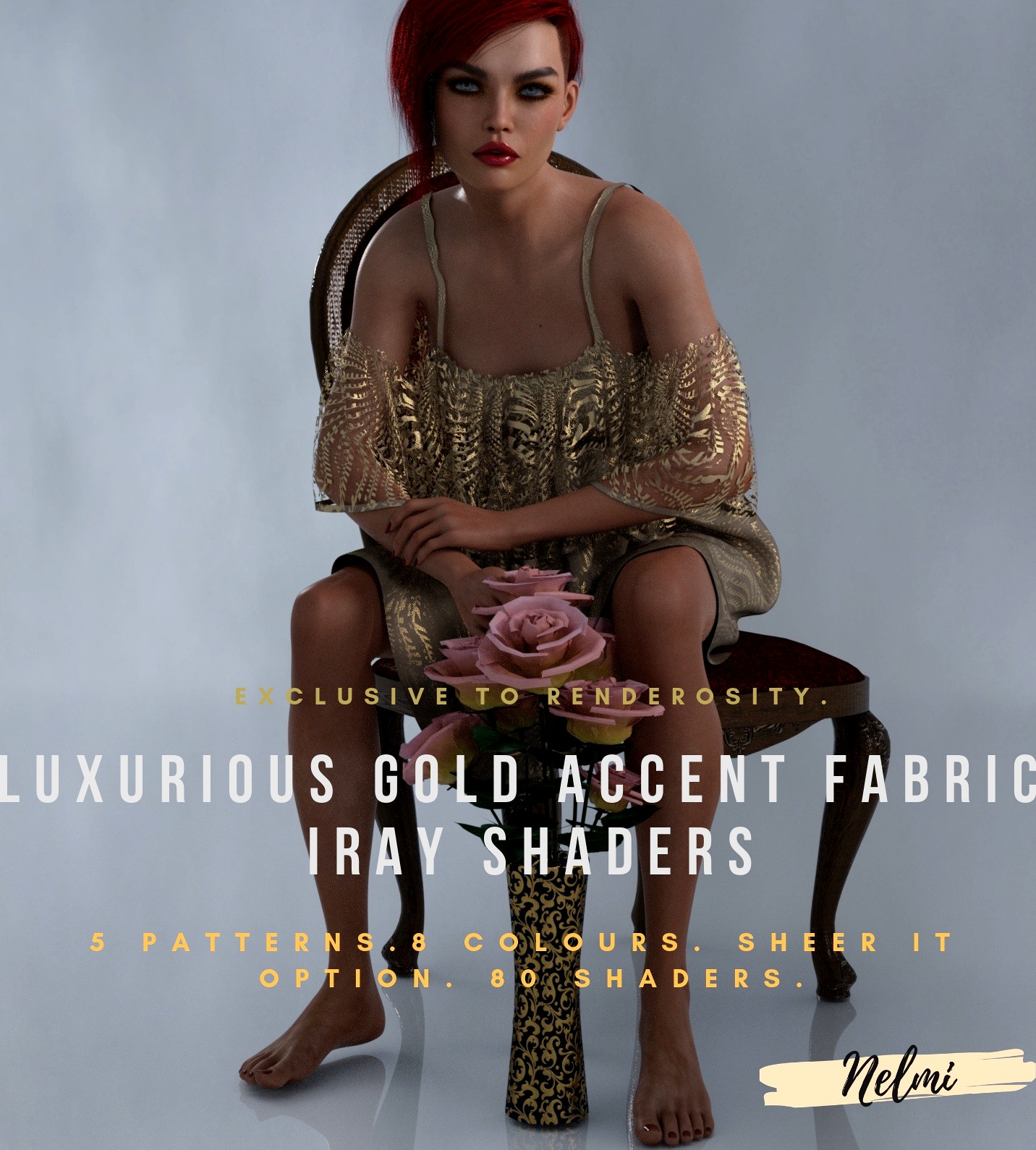 Luxurious Gold Accent Fabric Iray Shaders