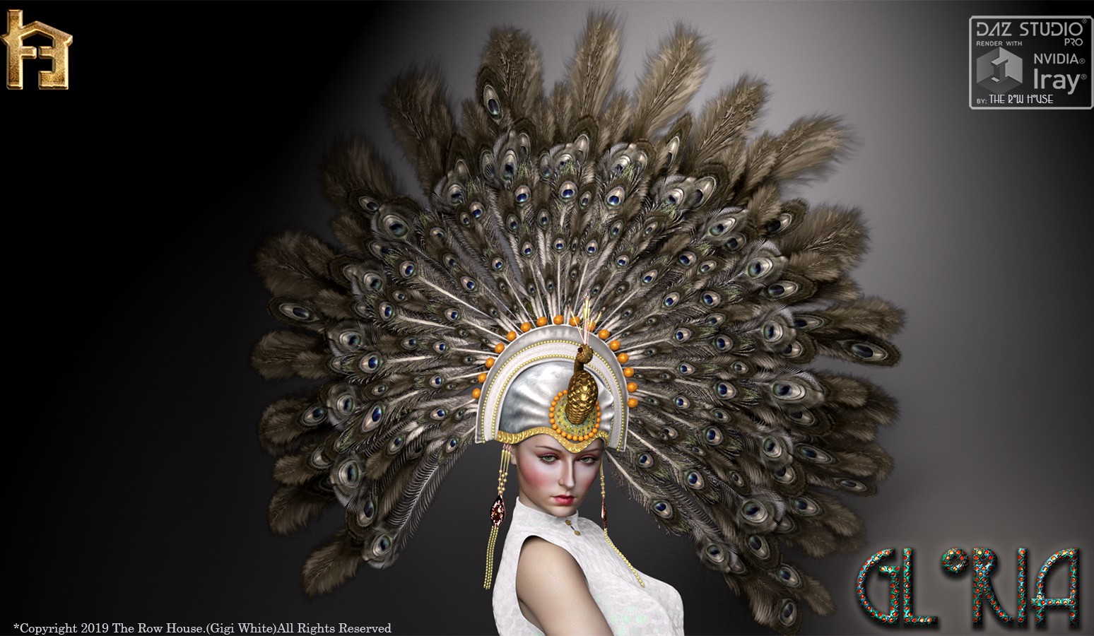 Gloria 1920's Flapper Showgirl Headdress