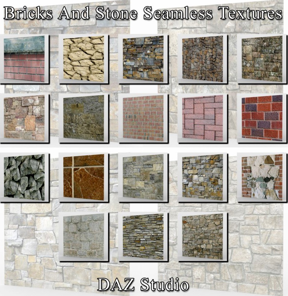 Bricks And Stone Seamless Textures for Poser and DAZ Studio