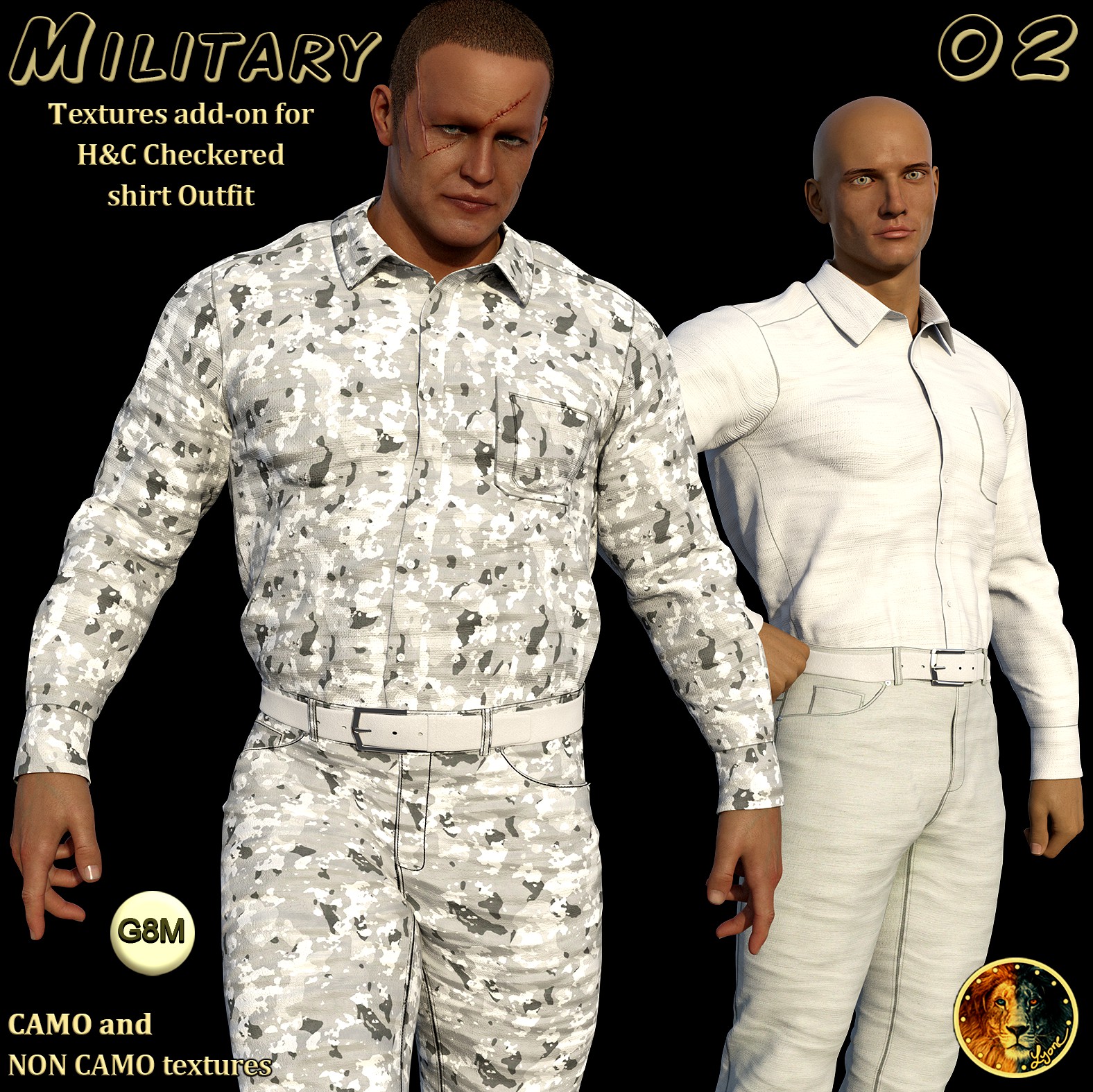 Military 02 for H&C Checkered Shirt Outfit for G8M
