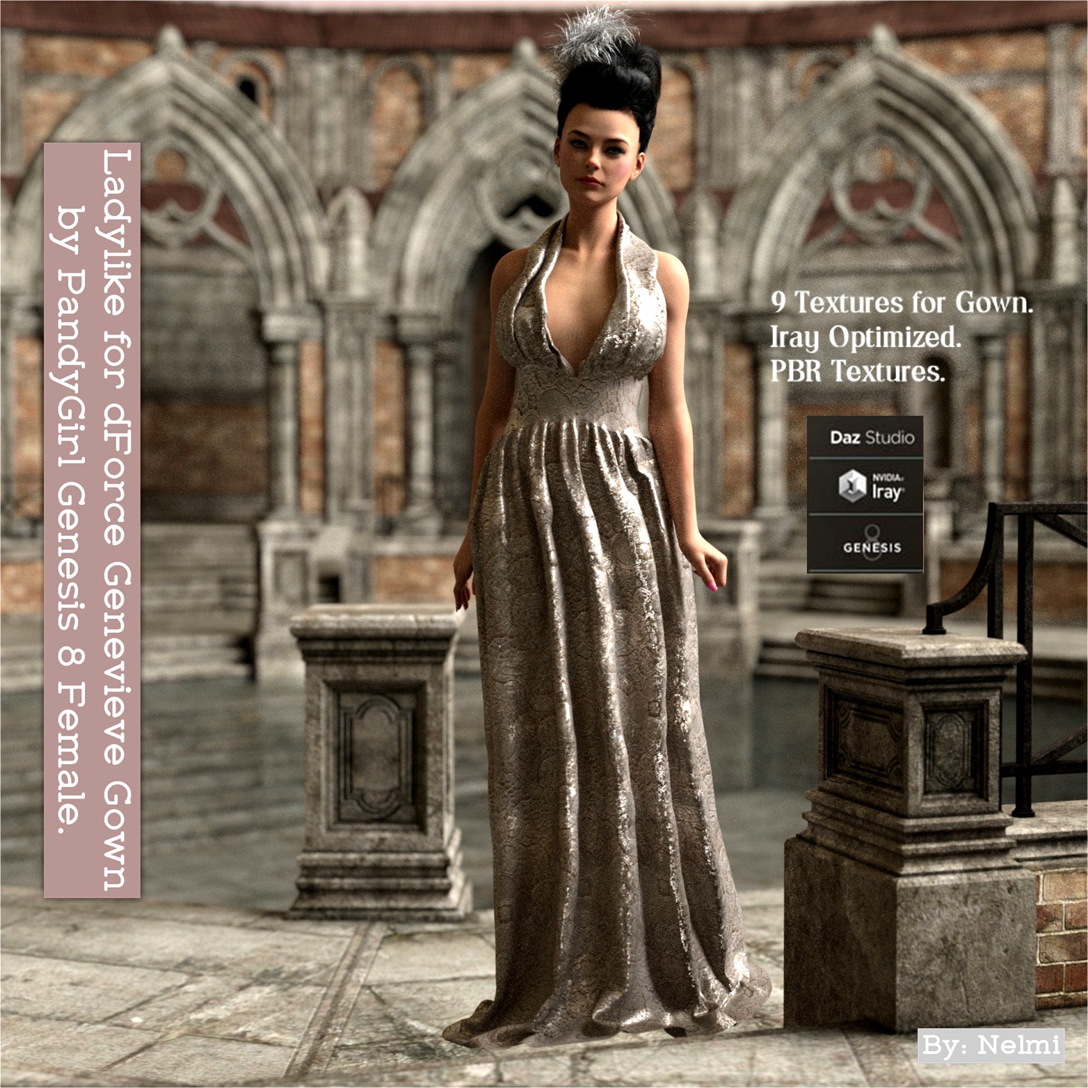 Ladylike for dForce Genevieve Gown for Genesis 8 Female(s)