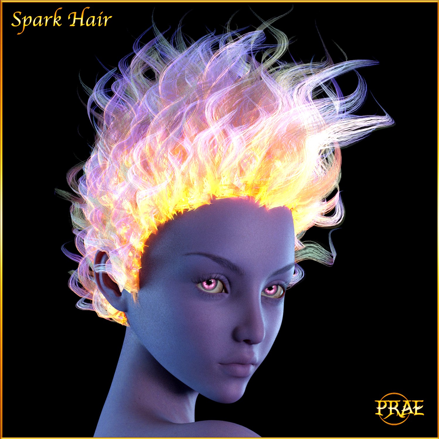 Prae-Spark Hair For G3/G8 Daz