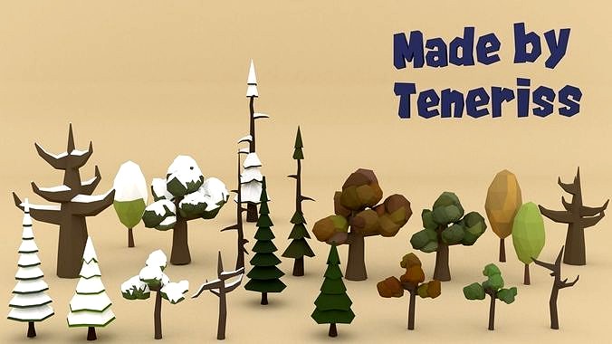 Low Poly Tree Pack - 20 pcs