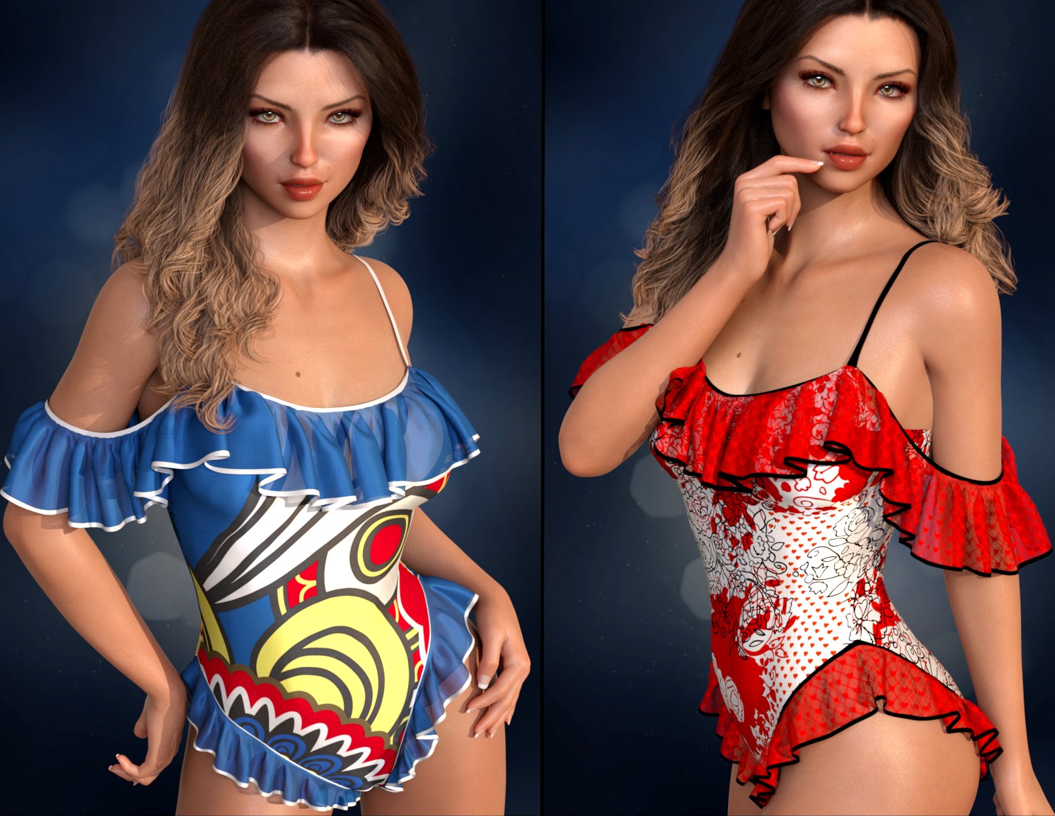 Sirens: dForce - Frilly Swimsuit for G8F