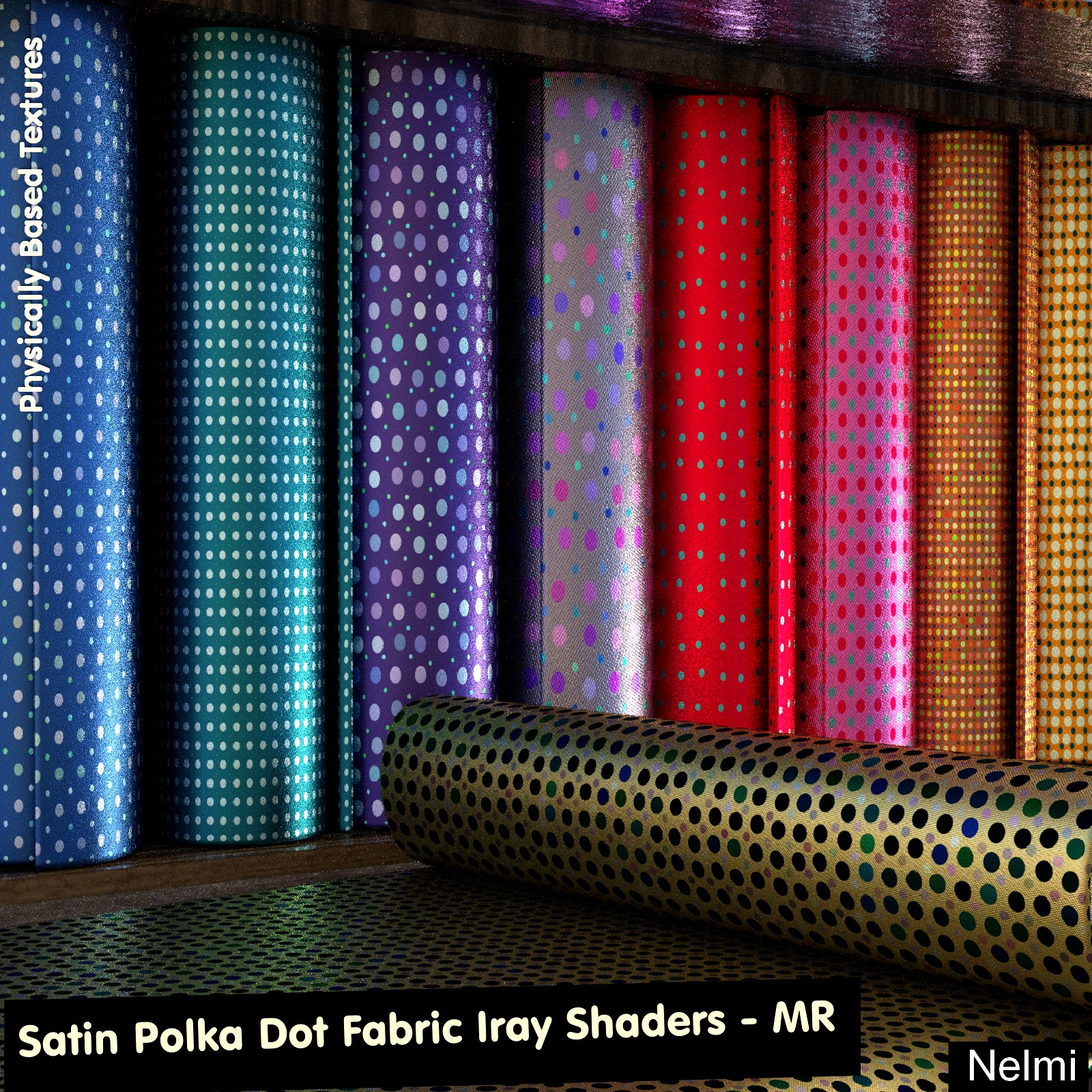 Satin Polka Dot Fabric Iray Shaders - Merchant Resource
