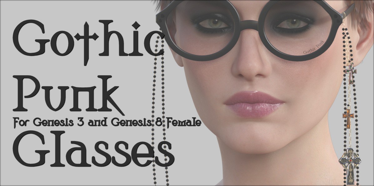 Gothic Punk Glasses G3F G8F Daz