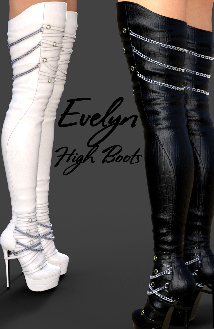 Evelyn High Boots for Genesis 8 Females