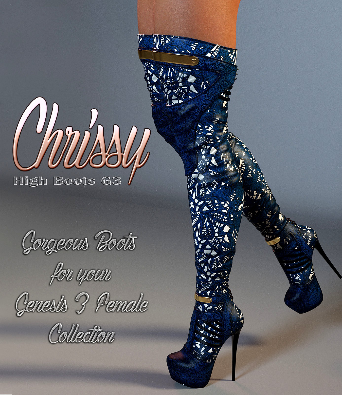 Chrissy High Boots for Genesis 3 Females