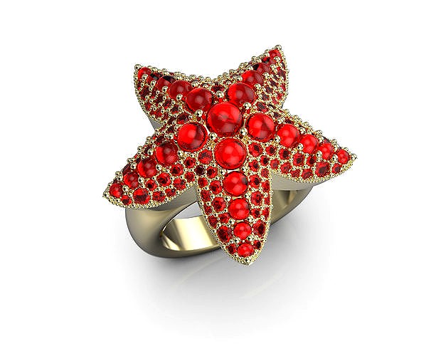 110714 R Sea star ring | 3D