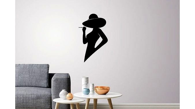 Silhouette lady profile wall Art | 3D