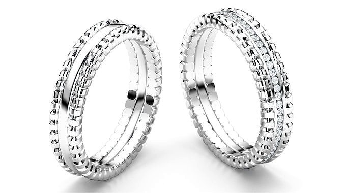 Wedding ring set  | 3D