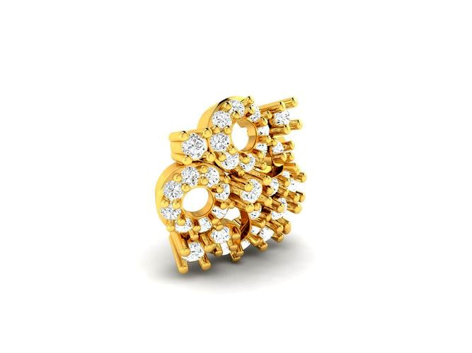 Gold Pendant With Diamonds 57 | 3D