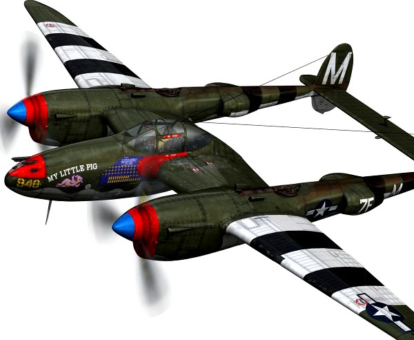 Lockheed P38 Lightning  My little Pig 3D Model