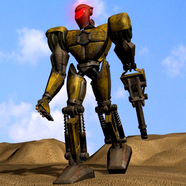 Sand Marauder Robot Character RIGGED 3D Model