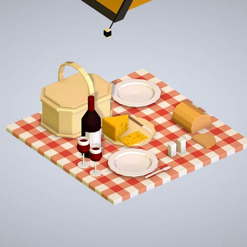 isometric objects recreation tourism cooking BBQ steak