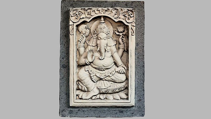 Hindu God Ganesh Stone Barelief Bali style