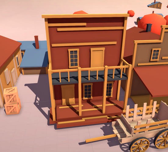 LOW POLY WOODEN HOUSE 2 game asset