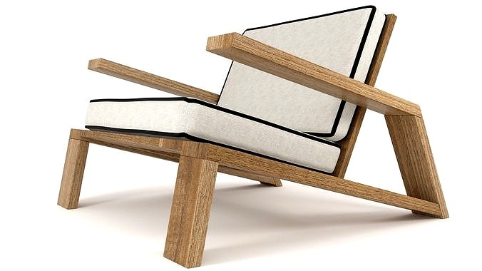 Olema Teak Lounge Chair - 3ds Max