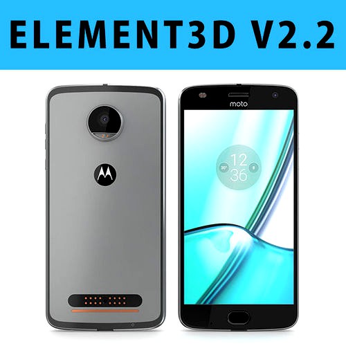 E3D - Motorola Moto Z2 Play 2017 Space Grey 3D model