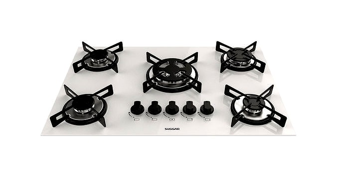 Cooktop Suggar White Glass 5 Burners FG5305BR